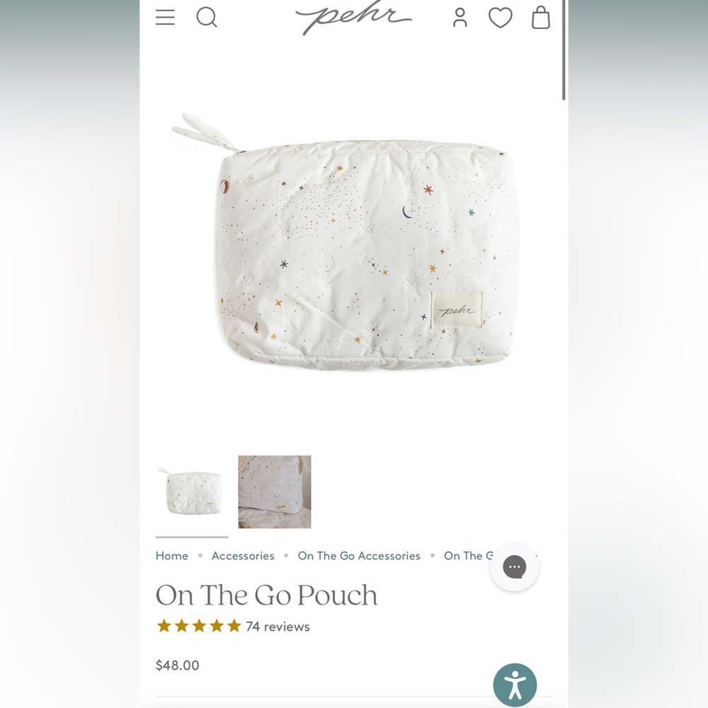 Pehr Kids Starry White Pouch